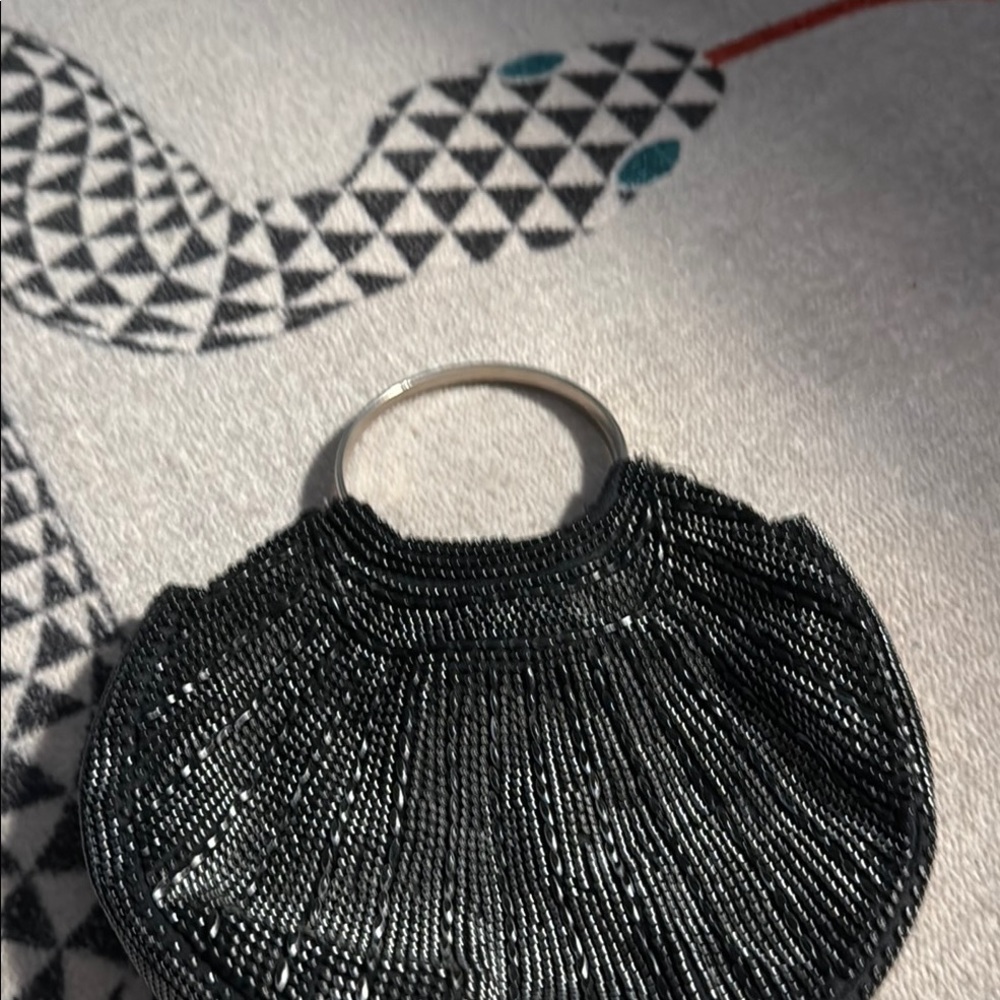 Elegant Black Beaded Women's Bag
